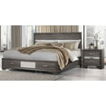thumbnail image 3 of RYDER SPARKLE Grey Queen Bed - Solid Wood &amp; MDF, 63"x82", 2-Drawer Footboard, Panel Headboard, Bedroom Furniture for Home, Modern Design, Made in Malaysia, 3 of 4