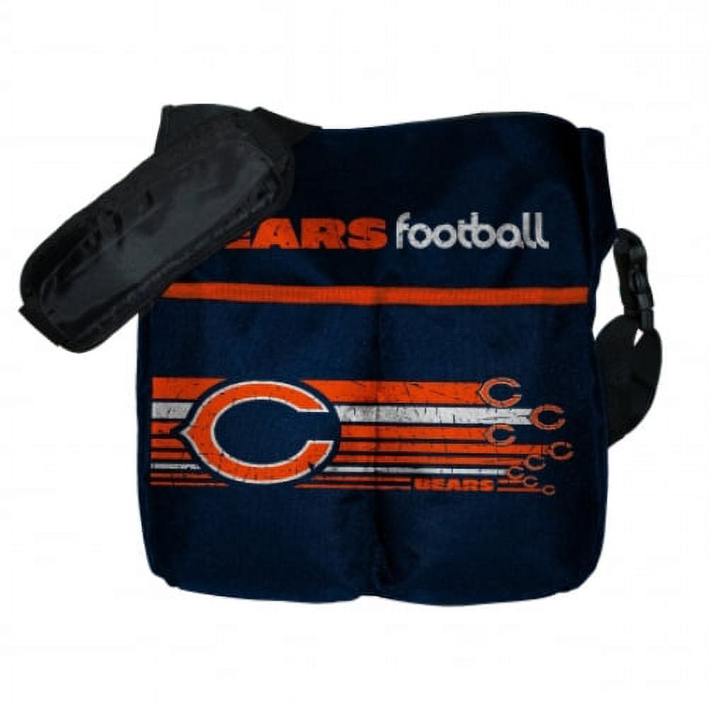 Chicago Football Bears Baby Diaper Bag - Adjustable Padded Shoulder Strap & Orange Changing Pad