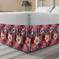 thumbnail image 1 of Floral Bed Skirt, English and Vintage Style Bold Flower Colors 1950's Style Exotic Items Illustration, Elastic Bedskirt Dust Ruffle Wrap Around for Bedding Decor, 4 Sizes, Multicolor, by Ambesonne, 1 of 2