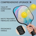 thumbnail image 2 of Pickleball Paddles Set Of 2, Fiberglass Surface, Turquoise Marble Pattern, 4 Balls & Bag, 2 of 5