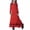 Red, variant on SDJMa Muslim Long Dress Medium Big Girls Long Sleeve V Neck Colorblock Dress