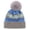 Grey, variant on Girls' Snowflake Fleece Lined Winter Beanie Hat with Faux Fur Pom