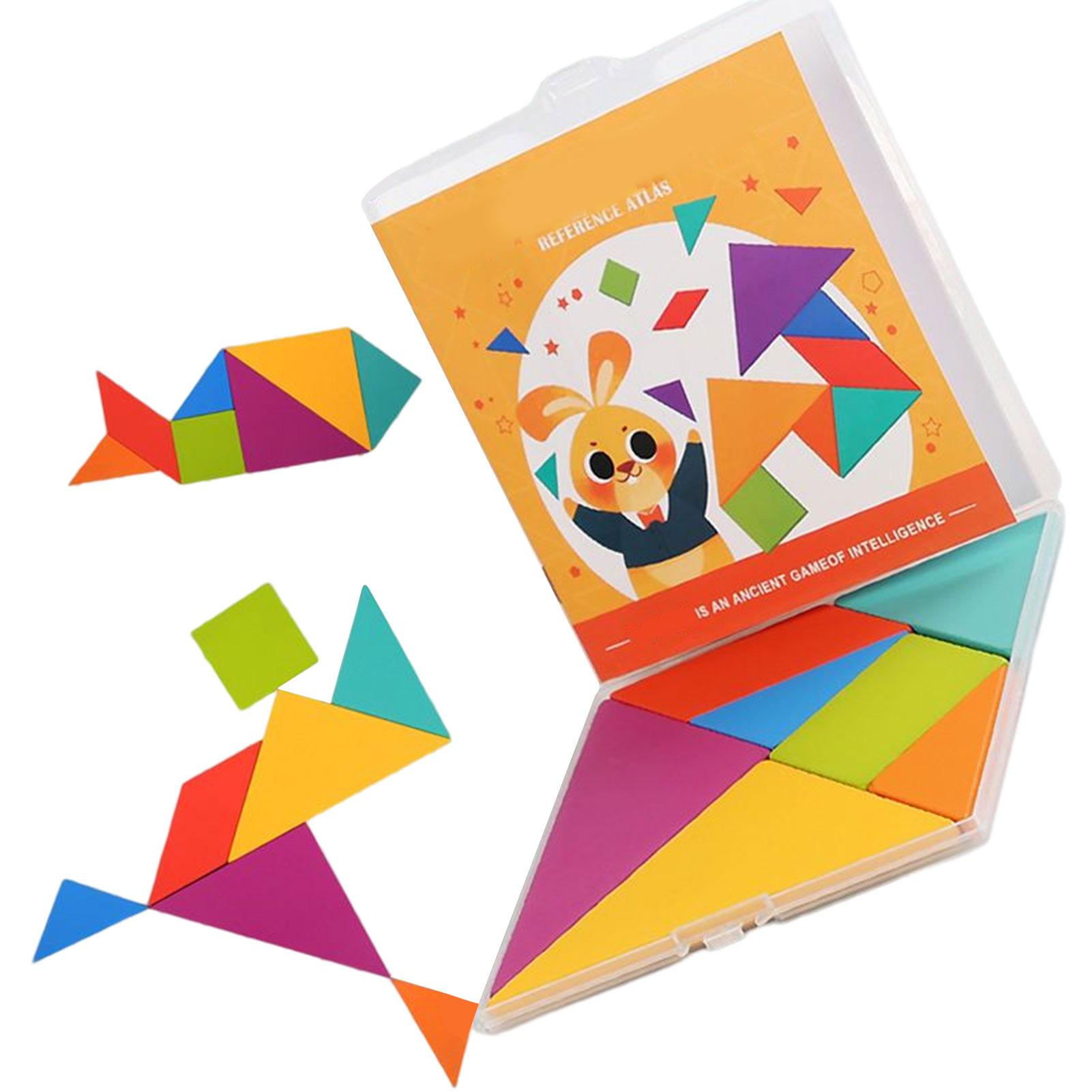 Tangram Puzzle 7 Pieces Classic Wooden Tangram Puzzles Game Toys