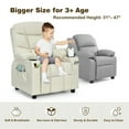 thumbnail image 5 of GVN Kids Recliner Chair with Cup Holder and Footrest for Children-Beige, Bedroom Chair for Kids, 5 of 7