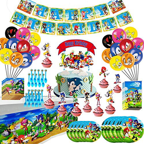 16PCS Sonic the Hedgehog Balloons Birthday Party Decorations Happy Birthday Banner Foil Balloon for Kids Baby Shower Birthday Party Suppliers