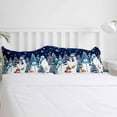 thumbnail image 5 of Christmas Snowman King Size Comforter Set, Cute Snowman Xmas Trees Snowflakes Navy Blue Bedding for All Seasons, 4 Pcs Bed Set with 1Comforter (90"x106") ,1 Sheet(94"x116"), 2 Pillowcases (19"x35"), 5 of 7