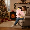 thumbnail image 5 of 21.65in Soft Plush Christmas Tree Pillow, Merry Print with Yellow Star, Machine-Washable Decorative Cushion for Sofa Back Neck Support, Holiday Gift for All Ages, 5 of 6