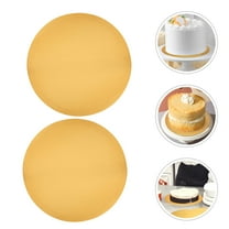WASHWEPE Cake Decorating 10Inch 20Pcs Golden Round Cake Boards Corrugated Cardboard