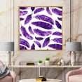 thumbnail image 2 of Designart 'Ethnic VIolet Feathers On White' Bohemian & Eclectic Framed Canvas Wall Art Print, 2 of 5