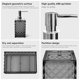thumbnail image 3 of Set de accesorios de baño Seeatoo, 4 piezas, estampado de diamantes grises, 3 of 6