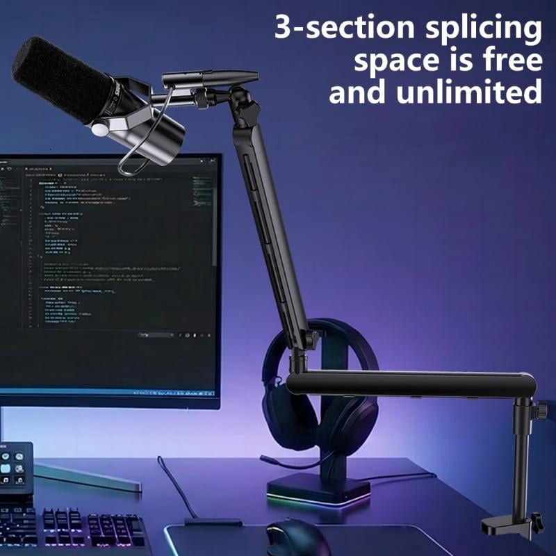 CEORPER Functional Metal Mic Boom Arm Stand Holder With Hide Cable Routing Systems