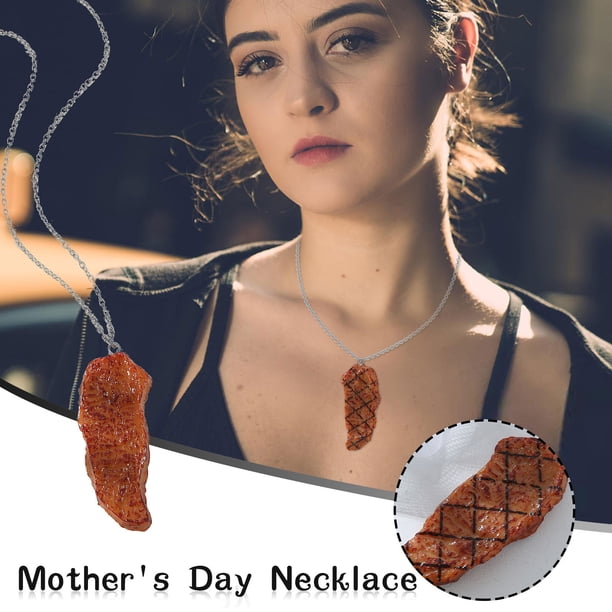 Collar para mujer, joyería para mujer, joyería de moda para mujer, regalo para mujer, collar de bistec personalizado, cadena, collares con colgantes, joyería, collar de moda