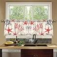 thumbnail image 4 of Yayeee Kitchen Curtains Tier Set of 2 Light Filtering 57"x36" Over Sink Window Panels, Light Red Starfish, 4 of 7