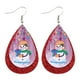 thumbnail image 2 of Pendientes para mujer, regalos para mujer, pendientes navideños, muñeco de nieve navideño, pendientes de cuero con doble lentejuela para niñas, anillos de moda, 2 of 2