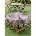 thumbnail image 5 of Outdoor Tablecloth with Umbrella Hole Zipper Boho Pines Round Tablecloth 60" Waterproof Outside Table Cloth Fogged Mist Forest Dusty Rose Mountain Vintage Patio Table Cover Tablecloths for Picnic, 5 of 8