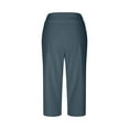thumbnail image 5 of Mlzmgr Capri Pants for Women 3/4 Length Straight Leg Capri Pants Summer Casual Beach Capris with Pockets, 5 of 6