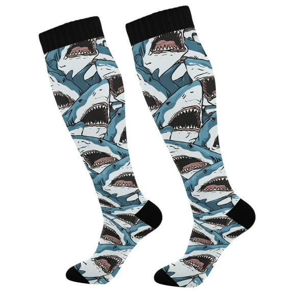 joogoo Sharks-s1 Long Socks Women Men Knee High Sock