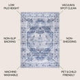 thumbnail image 3 of JONATHAN Y WASHABLE 6' Round Area Rug, Alanya Ornate Medallion - Navy/Cream, WSH100A-6R, 3 of 3
