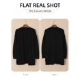 thumbnail image 3 of SHEWIN Open Front Cardigans for Women Oversized Cardigan Sweaters Long Sleeve Chunky Cable Knit Fall Outwear Coat with Pockets Black, 3 of 8