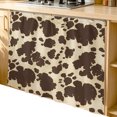 thumbnail image 2 of Brown Beige Cabinet Curtain 35"Wx35"L, Dustproof Under Sink Skirt with Self Adhesive Tape, Modern Animal Texture Abstract Cabinet Curtain Cover for Kitchen Sink, Bathroom Vanity, Laundry Room, 2 of 9