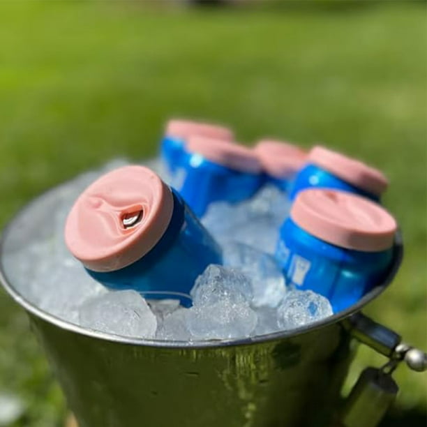 Tapas de silicona para latas de refresco, aptas para latas estándar (Rosa)