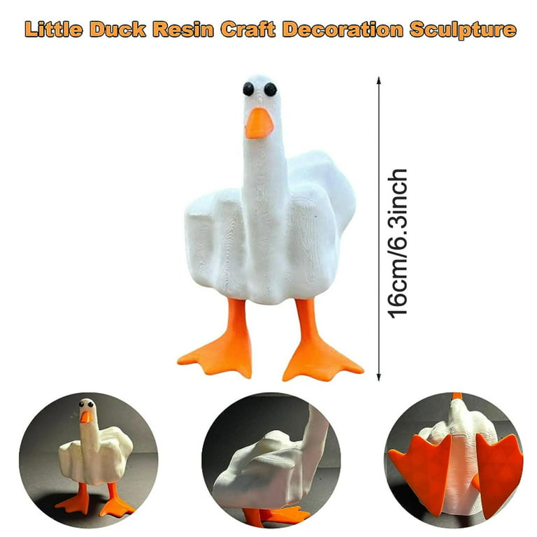 Middle Finger Duck Resin Figurines Funny Middle Finger Duck Statue  Decoration