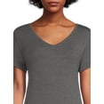 thumbnail image 4 of Time and Tru Women's Knit Maxi Dress with Short Sleeves, Sizes XS-XXXL, 4 of 6