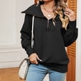 thumbnail image 6 of ShomPort Women Half Zip Sweatshirt Sweater Long Sleeve V Neck Casual Loose Sweatshirt Pullover Fall Clothes, 6 of 9