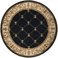 thumbnail image 3 of Sensation Traditional 5' Round Black and Beige Polypropylene Indoor Area Rug, 3 of 7