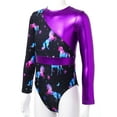 thumbnail image 3 of inhzoy Kid Girls Metallic Open Back Gymnastic Leotard Purple 4, 3 of 8