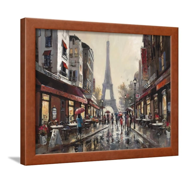 Paris Rain Framed Print Wall Art By Brent Heighton - Walmart.com