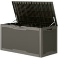 thumbnail image 6 of Uforic 100-Gallon Resin Deck Box, Lockable Outdoor Storage, Waterproof, Light Brown, for Patio & Garden, 6 of 6