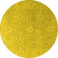 thumbnail image 1 of Ahgly Company Machine Washable Indoor Round Oriental Yellow Industrial Area Rugs, 3' Round, 1 of 4