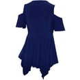 thumbnail image 3 of Funfash Women's Plus Size Navy Blue Cold Open Shoulders Blouse Top Shirt - XXXL, 3 of 4