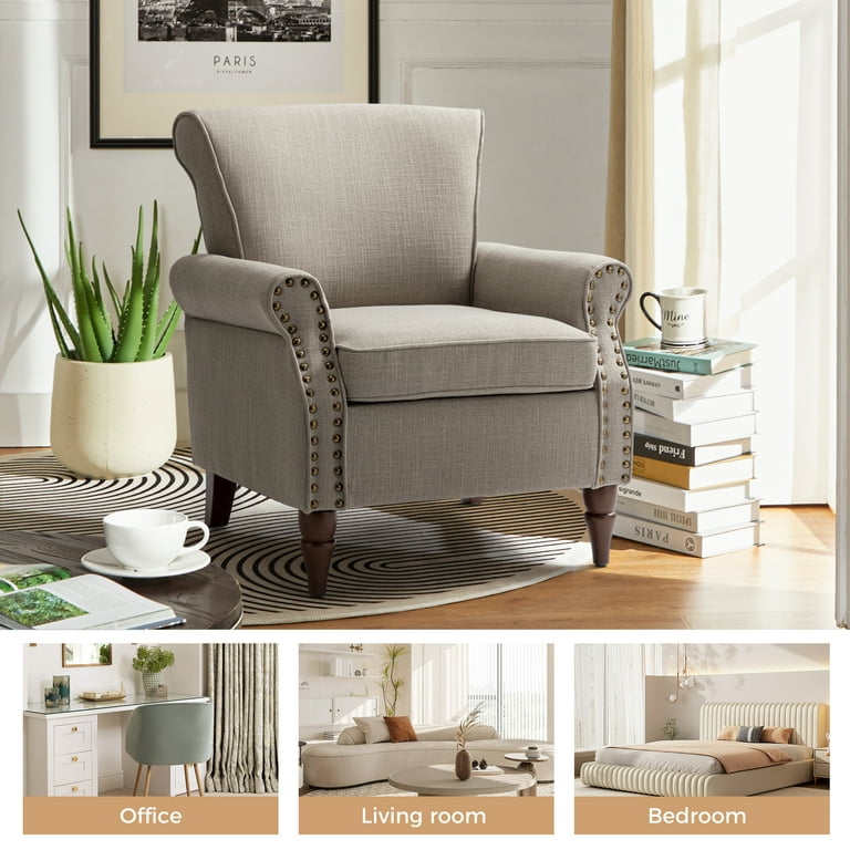 2 outlet grey armchairs