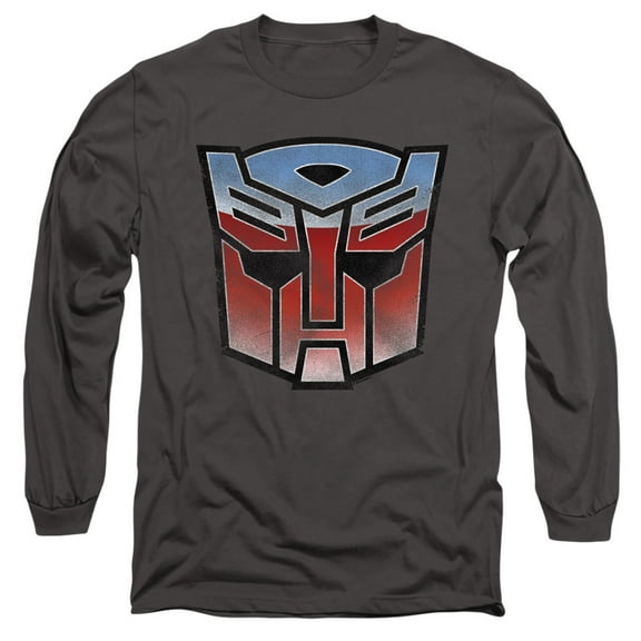 Transformers Vintage Autobot Logo Long Sleeve Adult 18/1 T-Shirt Charcoal