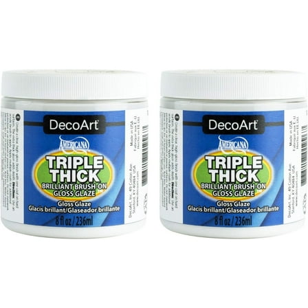 2-Pack Bundle - DecoArt Triple Thick Gloss Glaze Jar - 8-Ounces Each