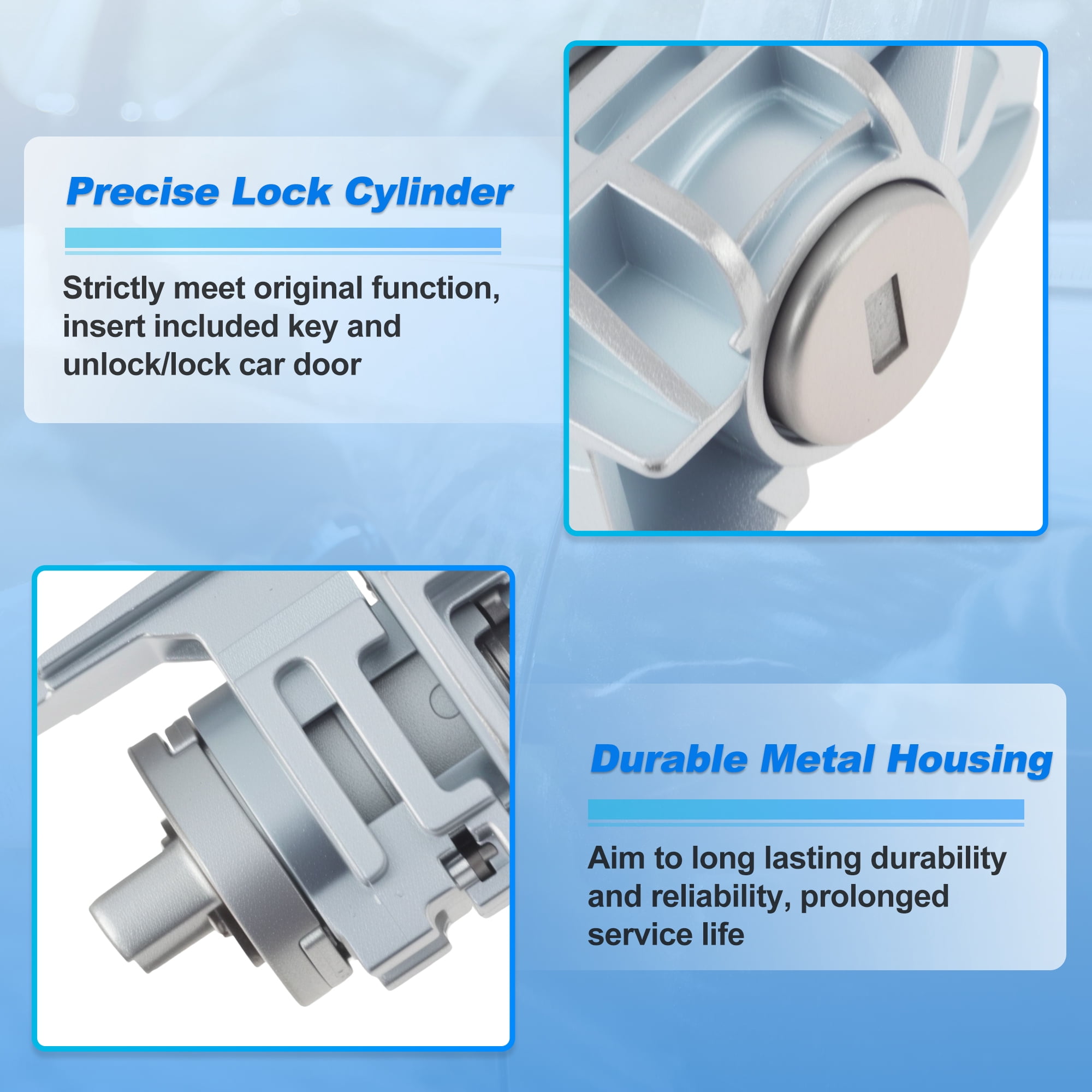 Unique Bargains Front Left Door Lock Cylinder with 2 Keys for Ford Focus and Escape