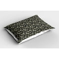 thumbnail image 2 of Floral Pillow Sham Set of 2, Victorian Flowers Butterflies and Leaves Spring Freshness, Quality Microfiber Bedding Item for All Seasons, 26" x 20", Dark Grey Champagne, by Ambesonne, 2 of 3
