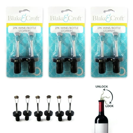 6 Wine Bottle Stoppers Keep Fresh Saver Vacuum Sealer Preserver Airtight