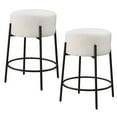 thumbnail image 6 of LuXeo Danica 24" Kitchen Bar Stool Black Steel Legs with White Fabric Upholstered Seat (Set of 2), 6 of 14