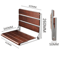thumbnail image 6 of Folding Shower Seat Wall Mounted - Teak Wood Shower Bench with 316 Stainless Steel, Foldable Shower Chair, 450 lbs Capacity, Ideal for Small Spaces, Home Care Shower Stool, 6 of 7