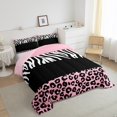thumbnail image 5 of Erosebridal Grey Cheetah Print Bedding Sets Queen with Comforter, Rustic Animals Duvet Insert, Zebra Room Decor, Reversible 3pcs, 5 of 7
