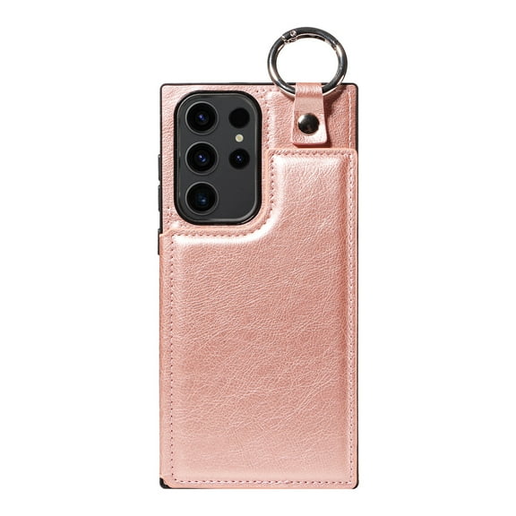 Decase Wallet Case for Samsung Galaxy A23 4G,Premium PU Leather Back Card Slots Kickstand Minimalist Shockproof Slim Phone Cover with Magnetic Closure & Hand Ring,for Samsung A23 4G,rosegold