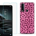 thumbnail image 1 of Slim-Fit Fashion Phone Case for TCL 20 XE, with Tempered Glass Screen Protector, by OneToughShield ® - Cheetah Pink, 1 of 3