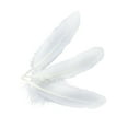 thumbnail image 4 of sweethay Paquete de 50 plumas de ganso, bricolaje, pluma blanca portátil, decoración de boda, tela, pendientes para el pelo, cinta artesanal, vestido Kits de decoración para fiestas sweethay JJ9799-00, 4 of 6