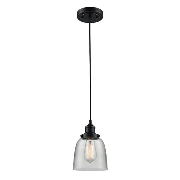 Monteaux Lighting 1-Light Oil-Rubbed Bronze Glass Mini Pendant C1085001A