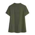 thumbnail image 4 of Womens Cotton Linen T-Shirts, Short Sleeve Shirts for Women Summer Casual Lightweight V Neck Dressy Blouses with Buttons, 4 of 6