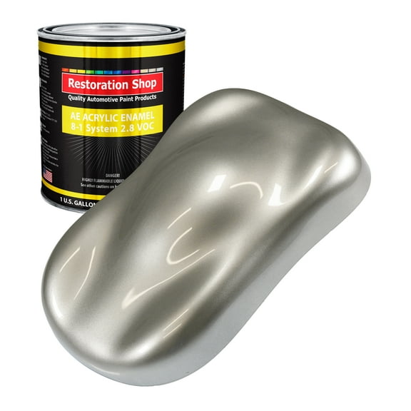 Restoration Shop Pewter Silver Metallic Acrylic Enamel Auto Paint - Gallon Paint Color Only - Single Stage High Gloss