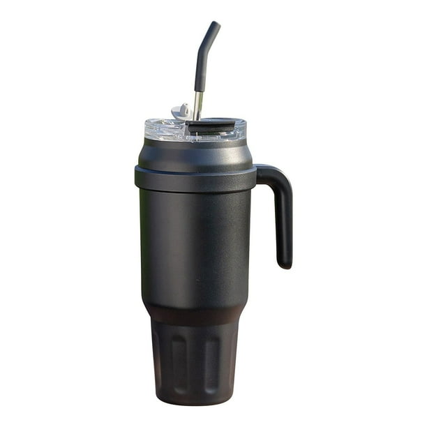 Vaso de 1400 ml con asa,vaso aislado con tapa y botella de agua deportiva de metal grande,jarra de café de viaje de acero inoxidable,taza térmica